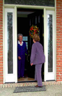 Caregiver at door